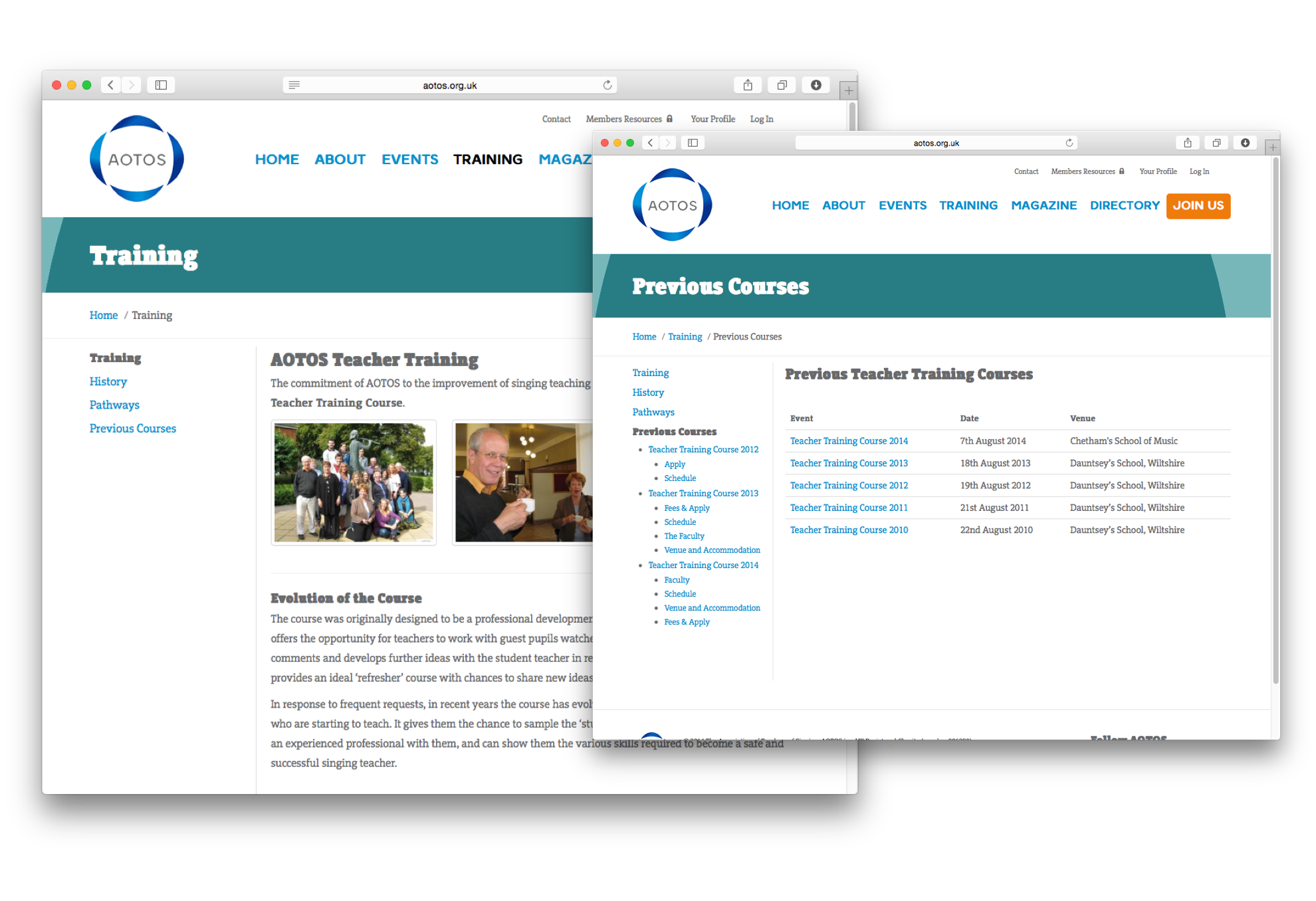AOTOS.org.uk Website