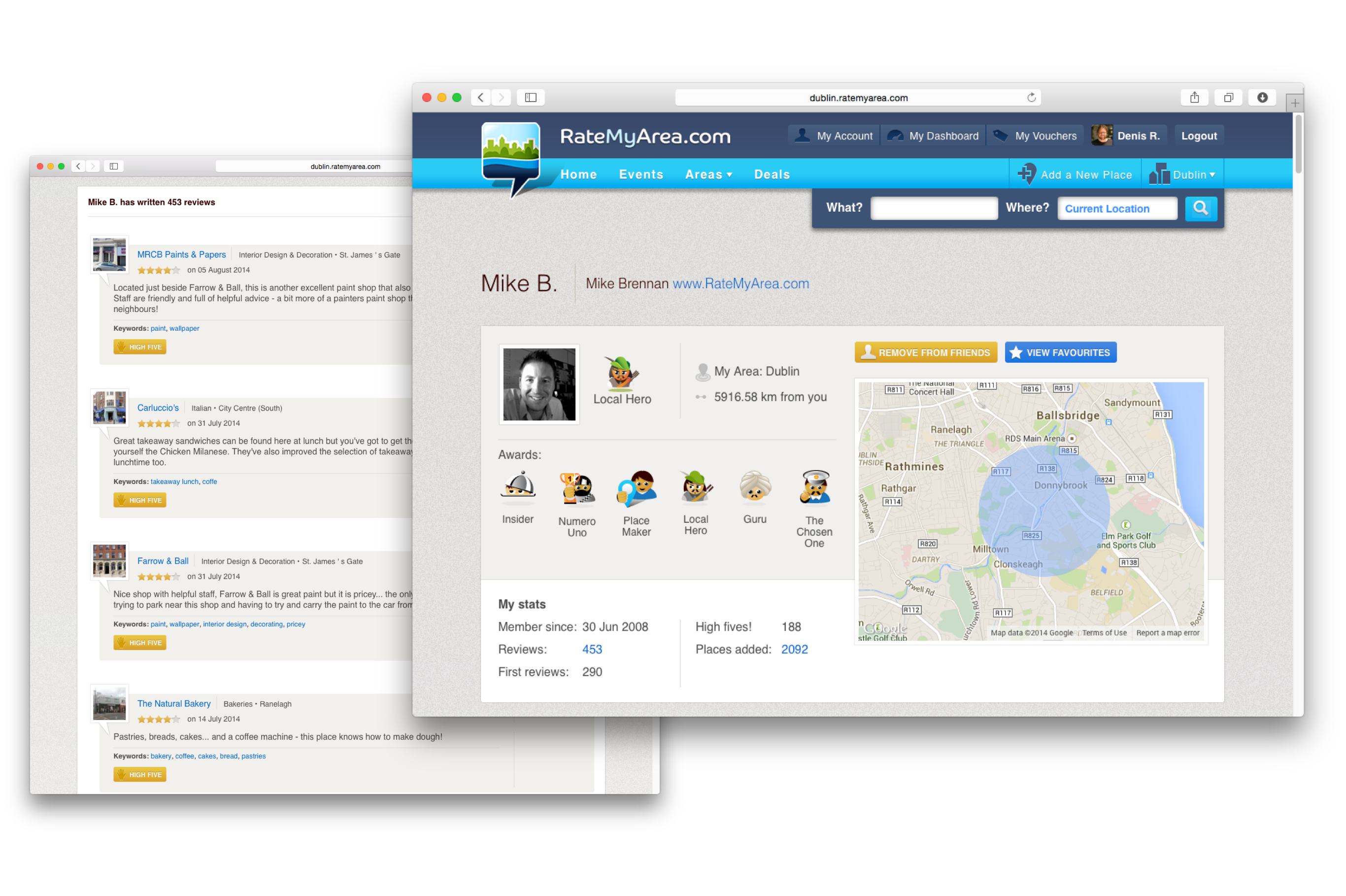 RateMyArea.com Website