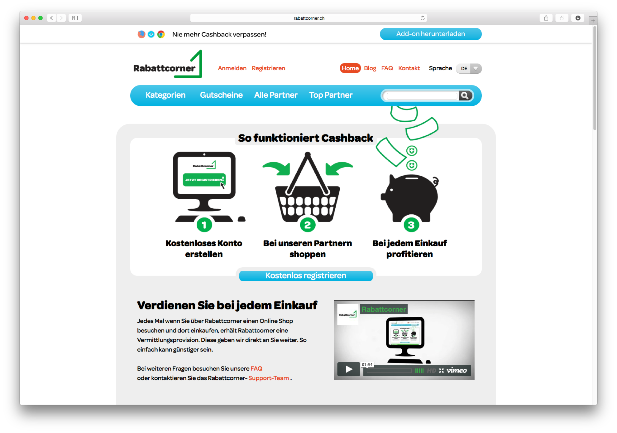 Rabattcorner.ch Website