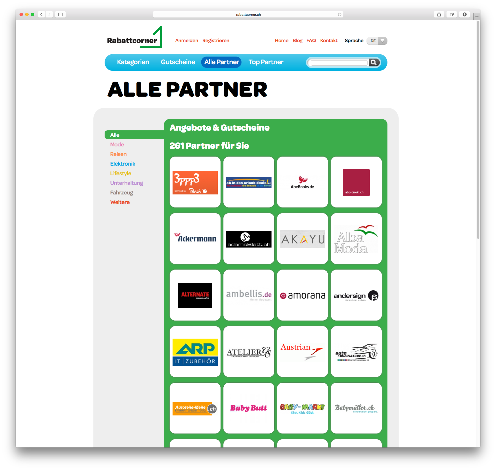 Rabattcorner.ch Website