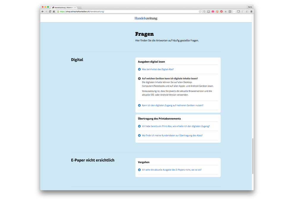 Axel Springer Subscription Pages